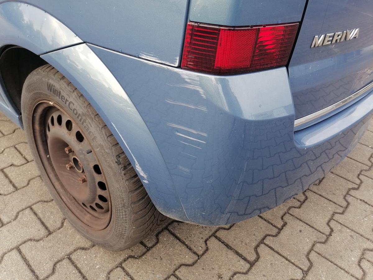 Opel Meriva A original Sto&szlig;stange Stossf&auml;nger hinten Blaumetallic Z21T Eisenherz Bj.2008